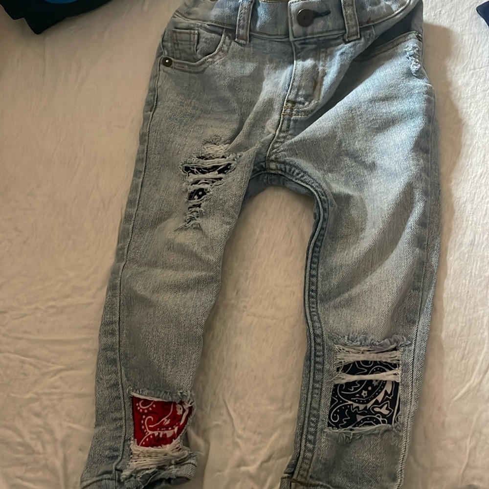 Light Wash 24month Ripped Jeans W color patches
